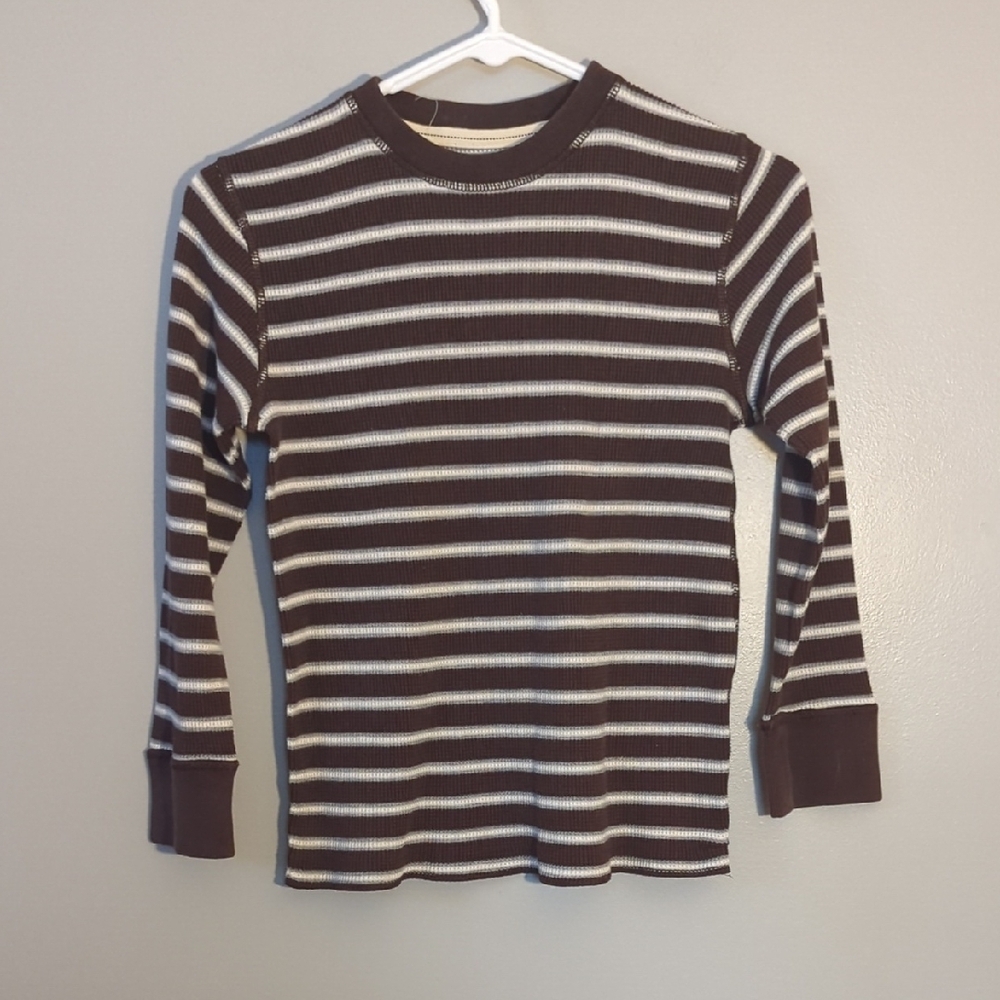 Striped Long Sleeve Shirt, Boys M